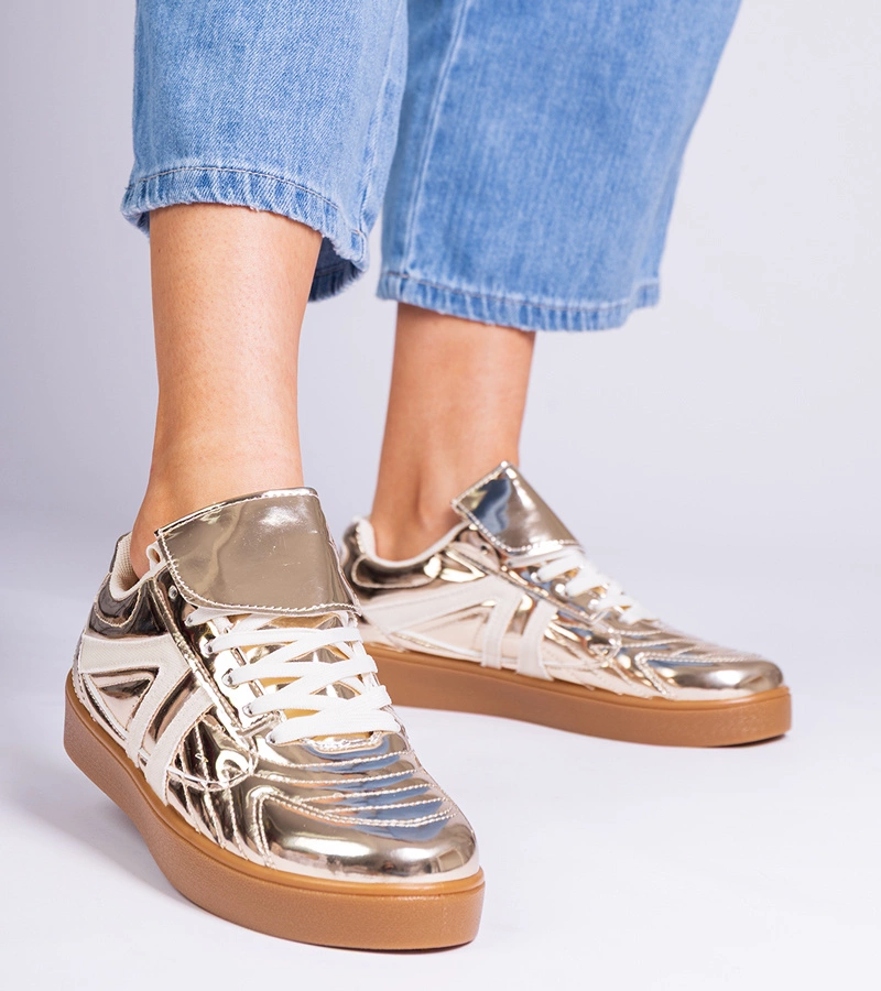 Zlaté tenisky dámské lakované Keyla