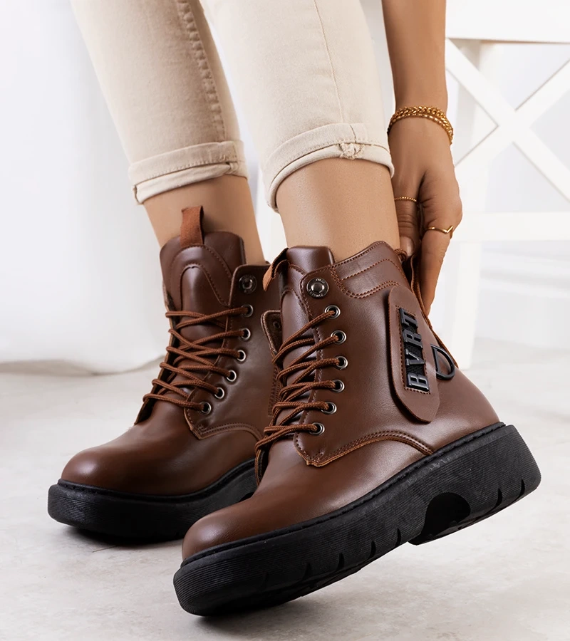 Hnědá platforma Denna boty