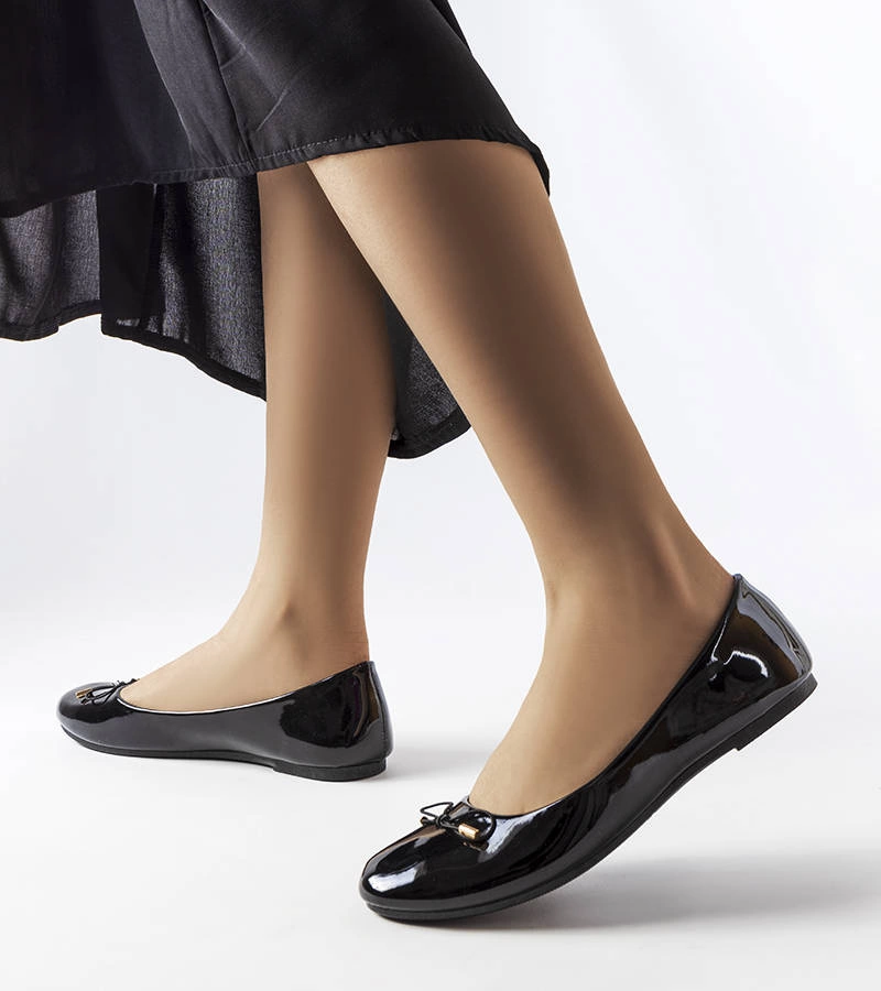 Černě lakované baleríny Lakewood