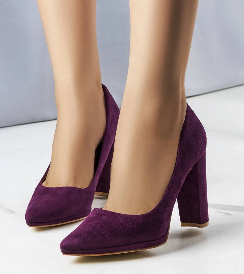 Fialové lodičky Emmy na vysokém jehlovém podpatku