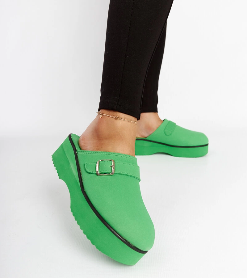 Žabky na vysokém podpatku 90-1691 GREEN