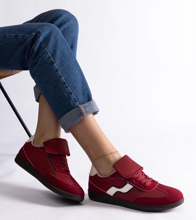 Červené nízké šněrovací tenisky Edelmira