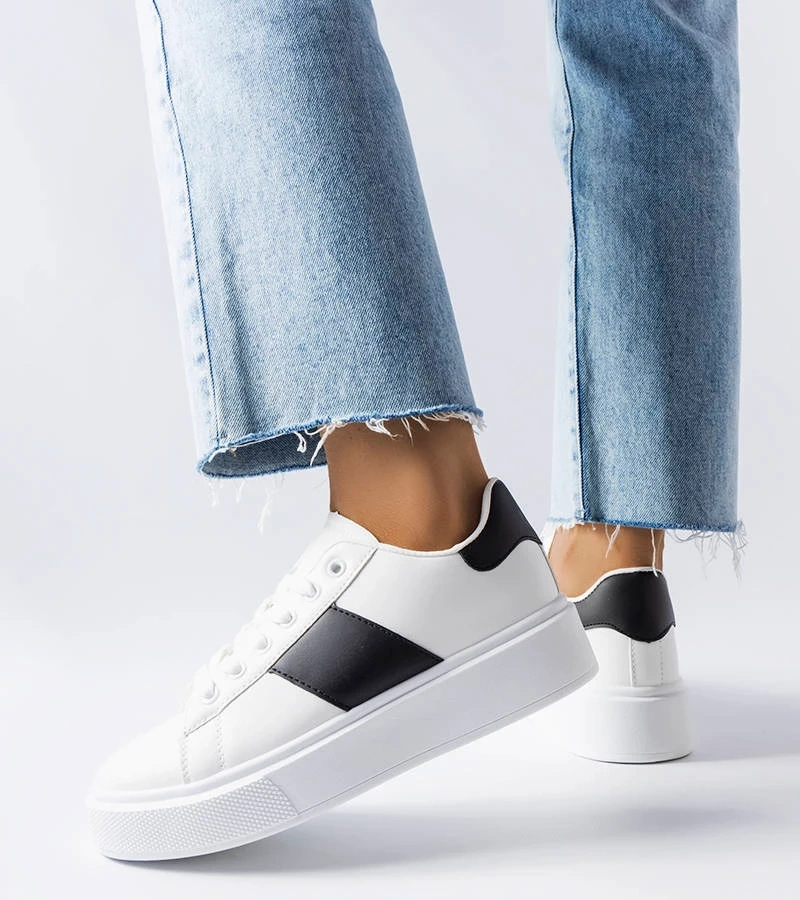 Bílé tenisky s černým páskem Aurélie