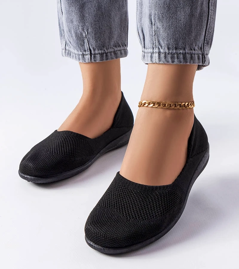 Černé látkové baleríny značky Provencher