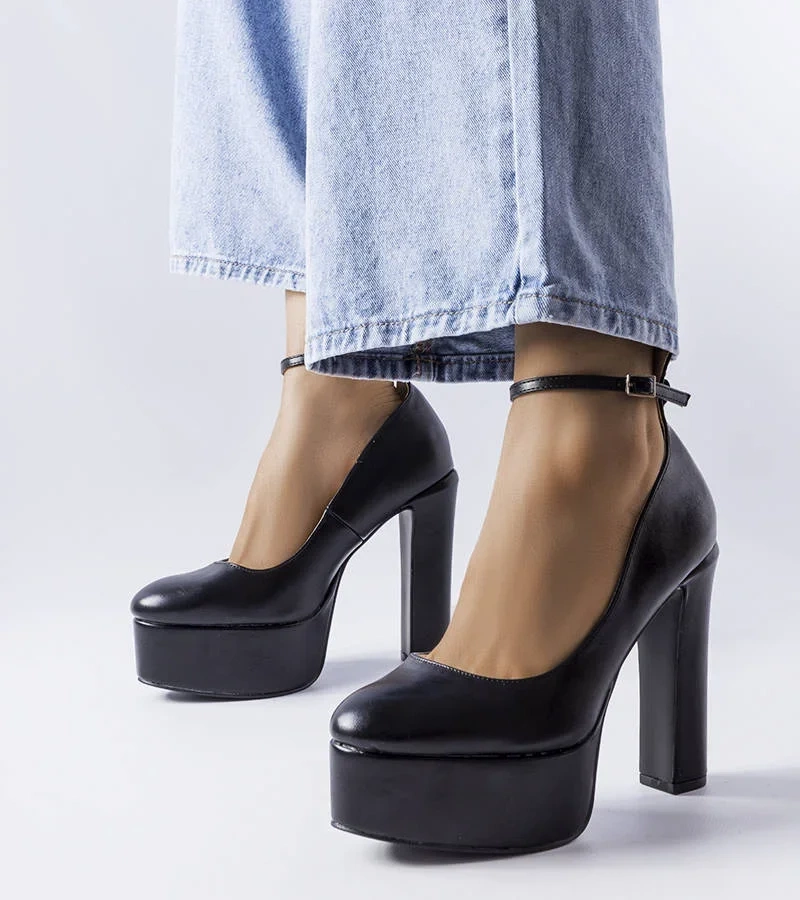 Černé lodičky Hervé na vysokém jehlovém podpatku