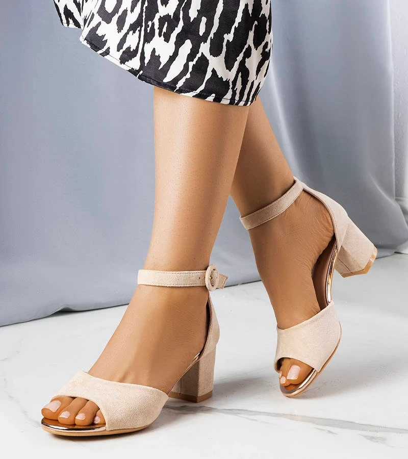 Béžové sandály na jehlovém podpatku Clementine