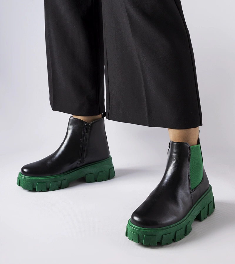 Černo-zelené masivní boty Petronio