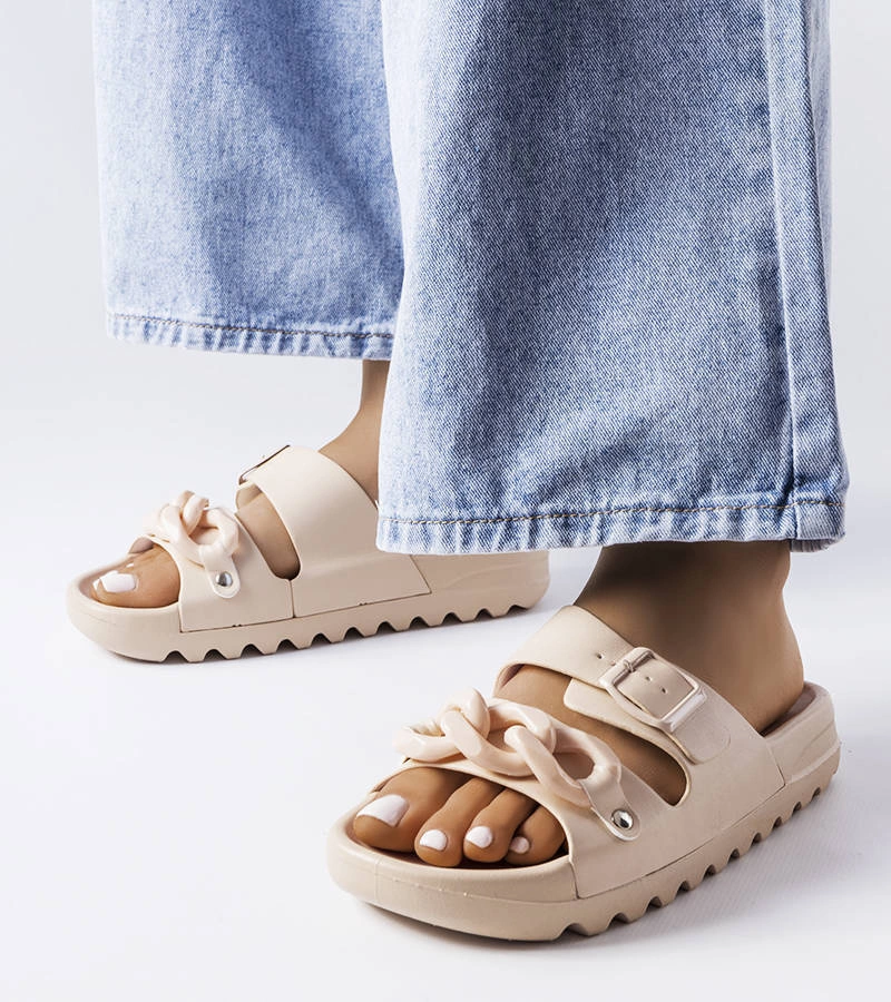 Béžové gumové žabky Étoile