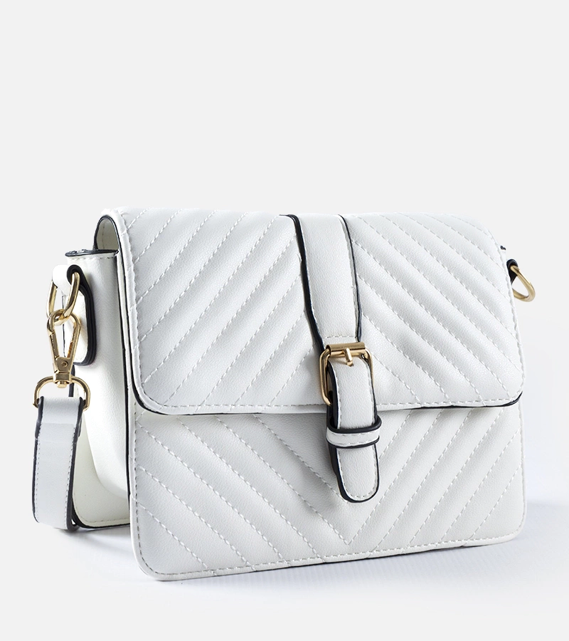 Bílá prošívaná taška přes rameno Virgilio