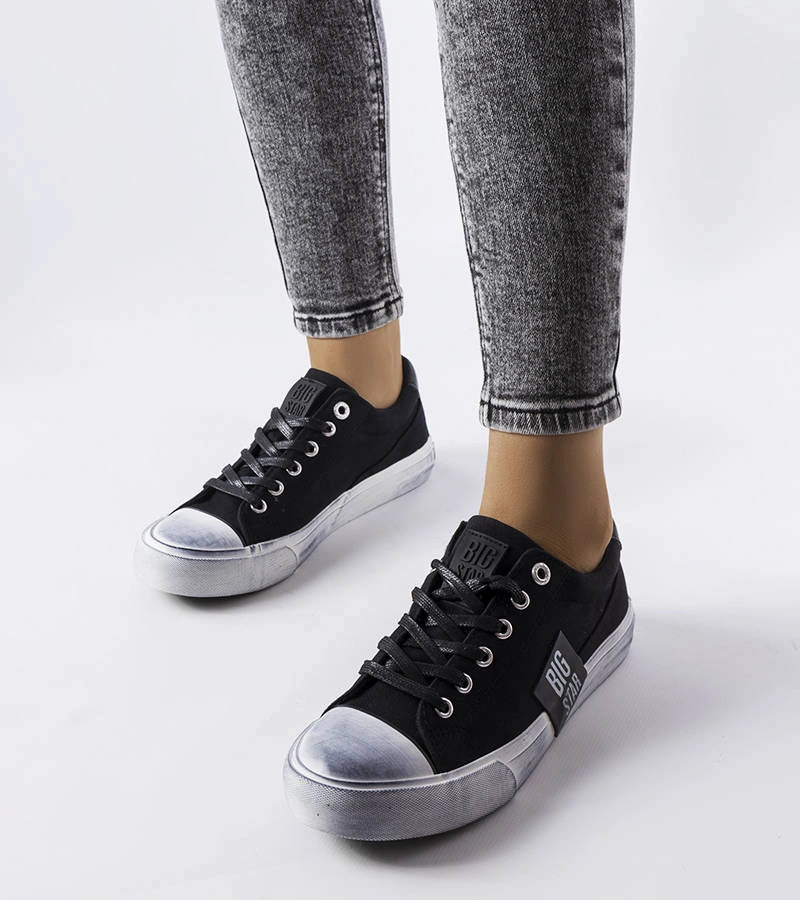 Černé vybledlé tenisky Big Star JJ274354