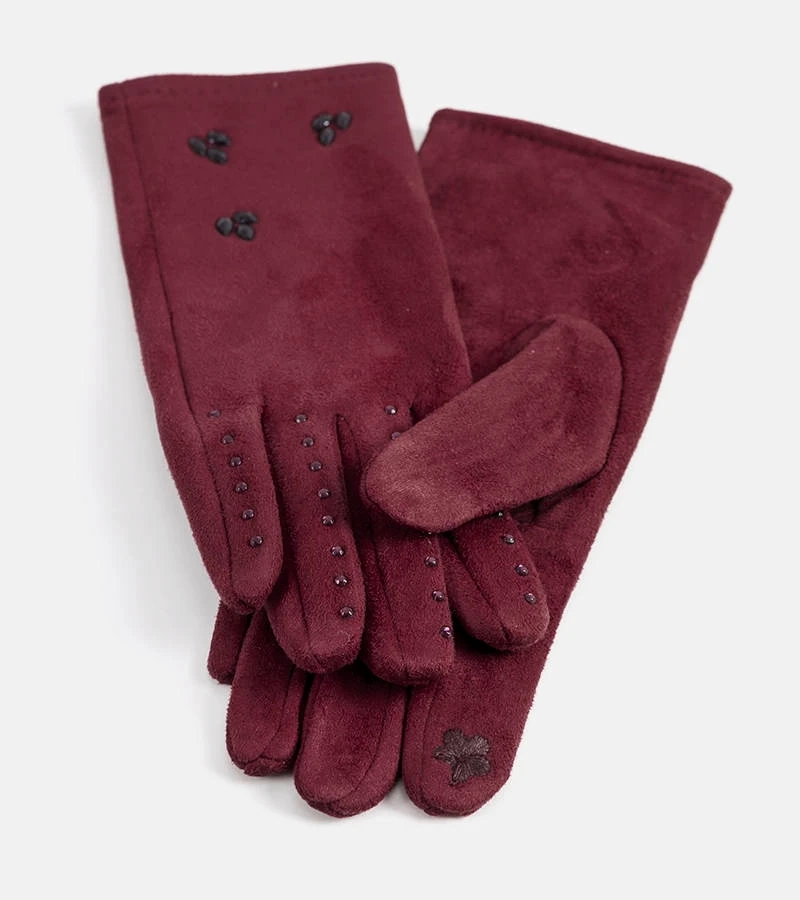 Bordó zateplené rukavice Roosev