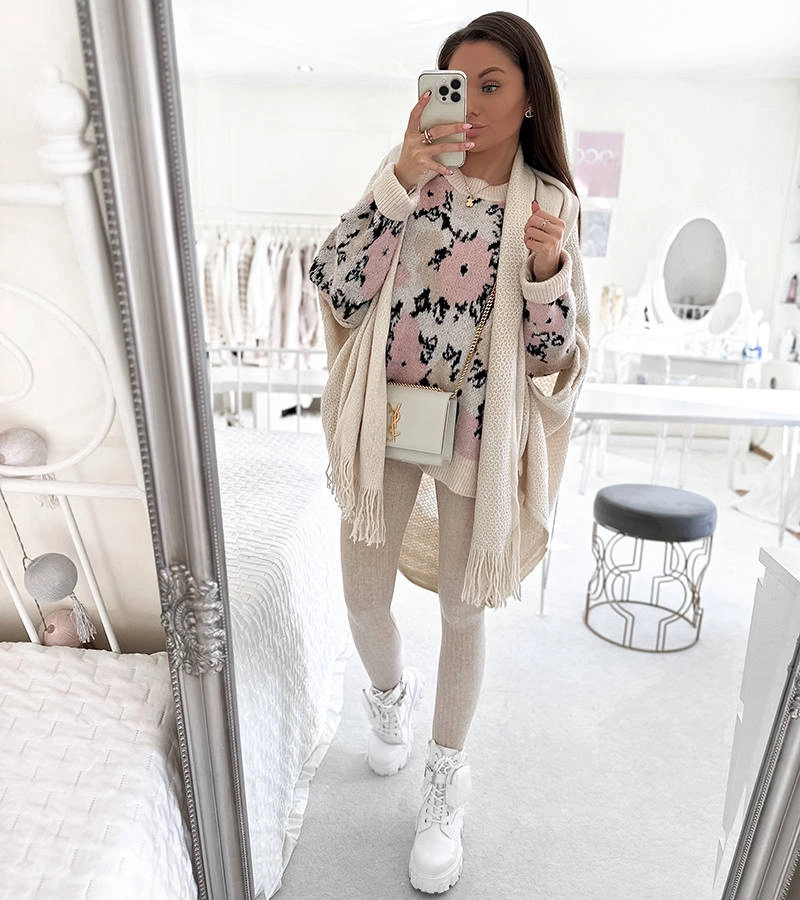 Béžový přehoz s třásněmi Noah