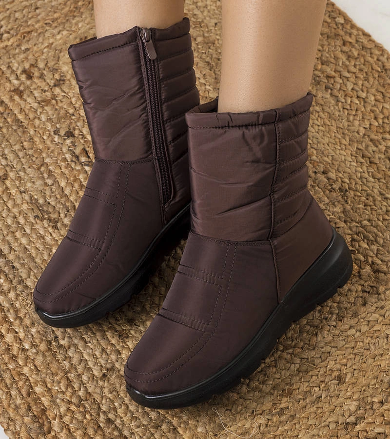 Hnědé prošívané sněhule Alani