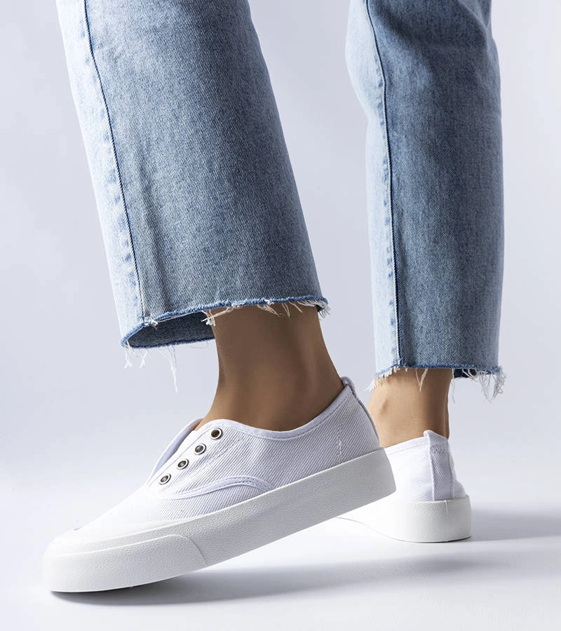 Bílé nazouvací tenisky Rabican