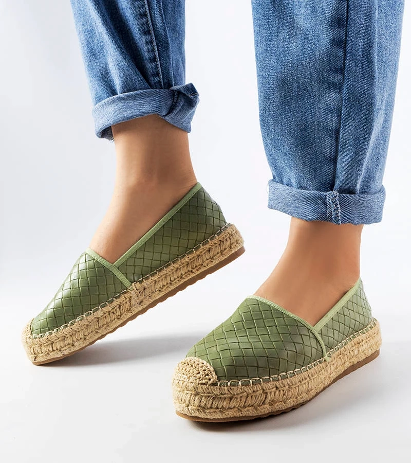Zelené espadrilky zdobené reliéfem Geoffrey
