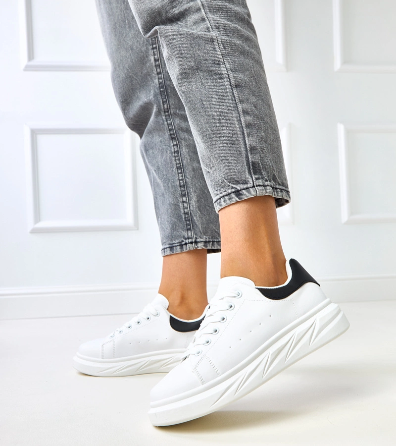 Černobílé tenisky na platformě Rosier