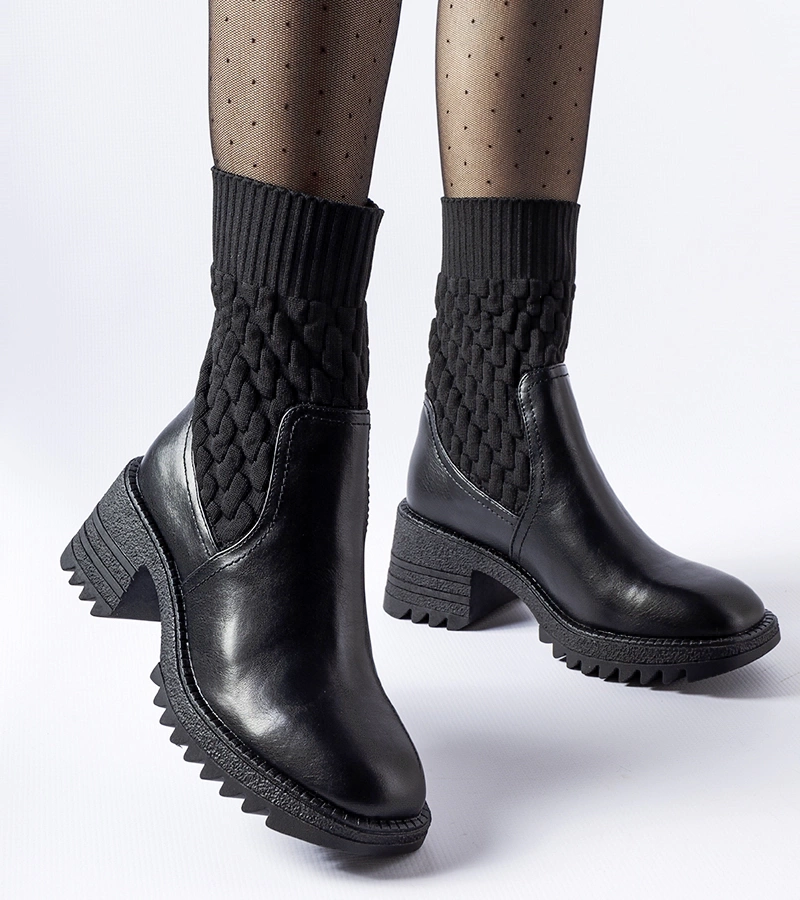 Černé ponožkové botky s potiskem Buckley