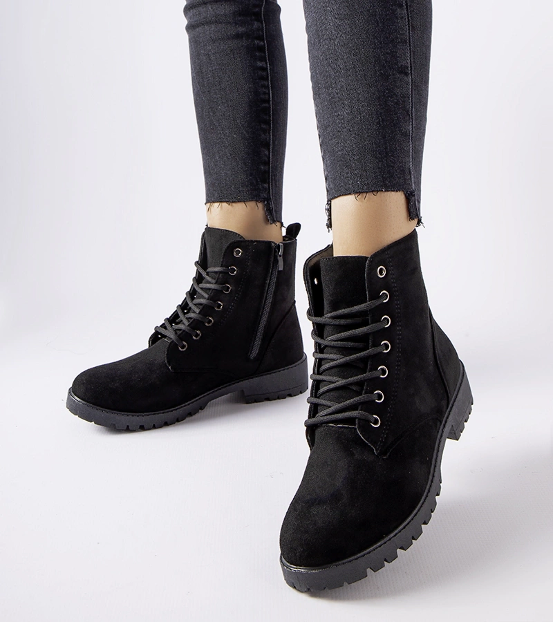 Černé zateplené trapery z ekokože Rosing