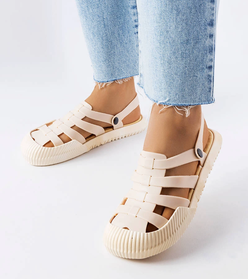 Béžové gumové sandály Canton