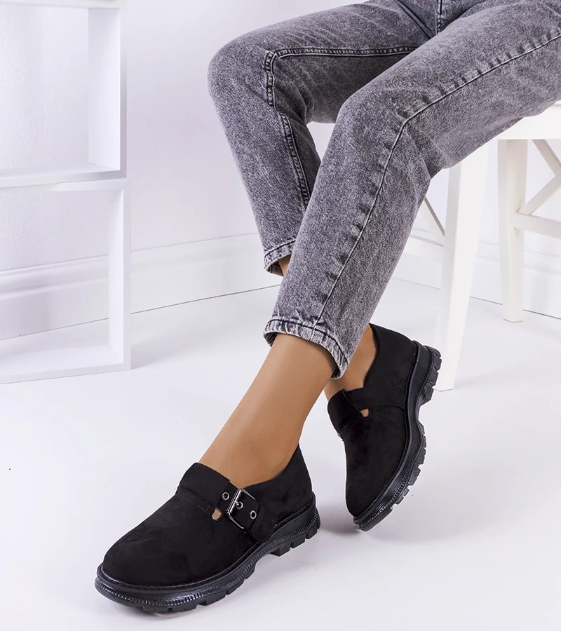 Černé kalhoty s přezkou Ancel