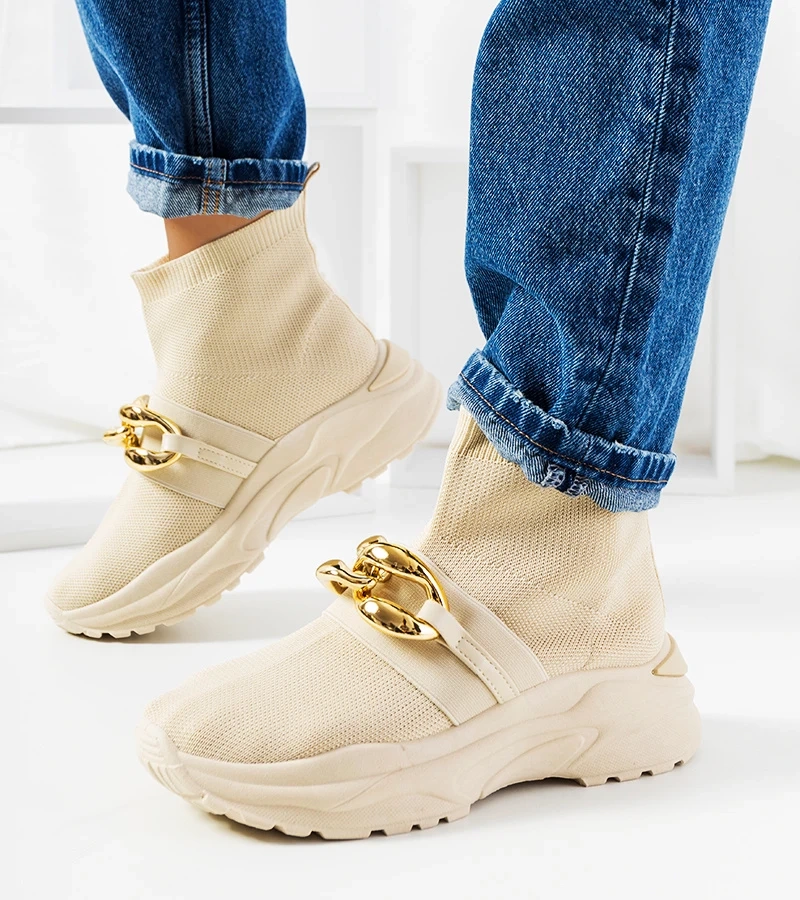 Béžové vysoké tenisky Martina