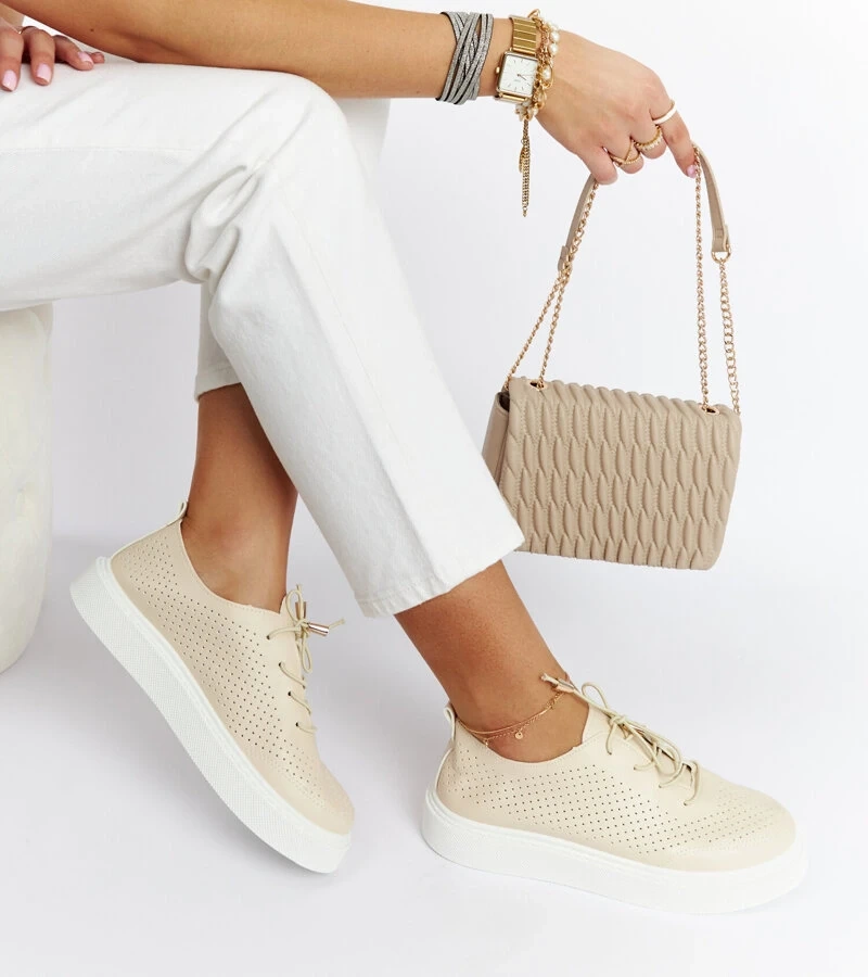 Bežové perforované tenisky Laytonville