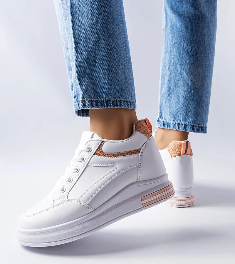 Bílé tenisky s třpytivými vložkami Bonevil