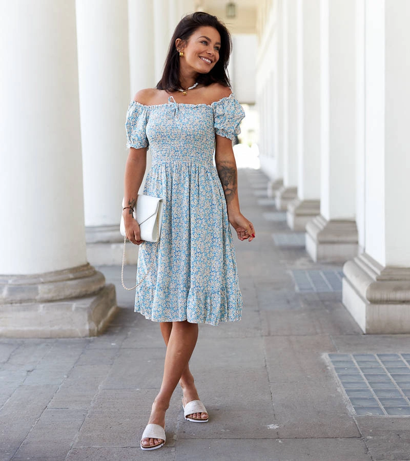 Modré květinové šaty Astolfa