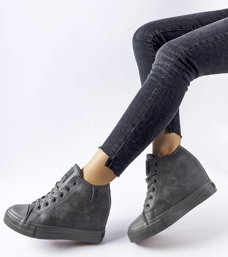 Šedé tenisky na klínku BIG STAR MM274005