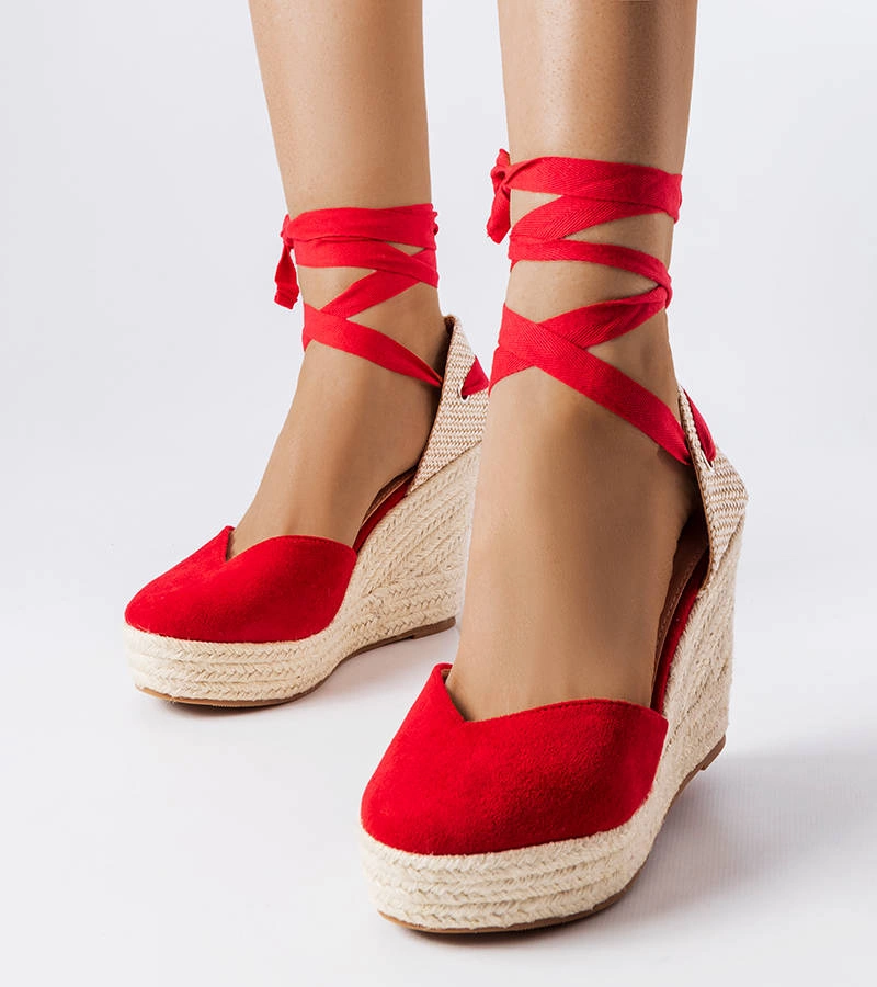 Červené espadrilky na platformách Dubois