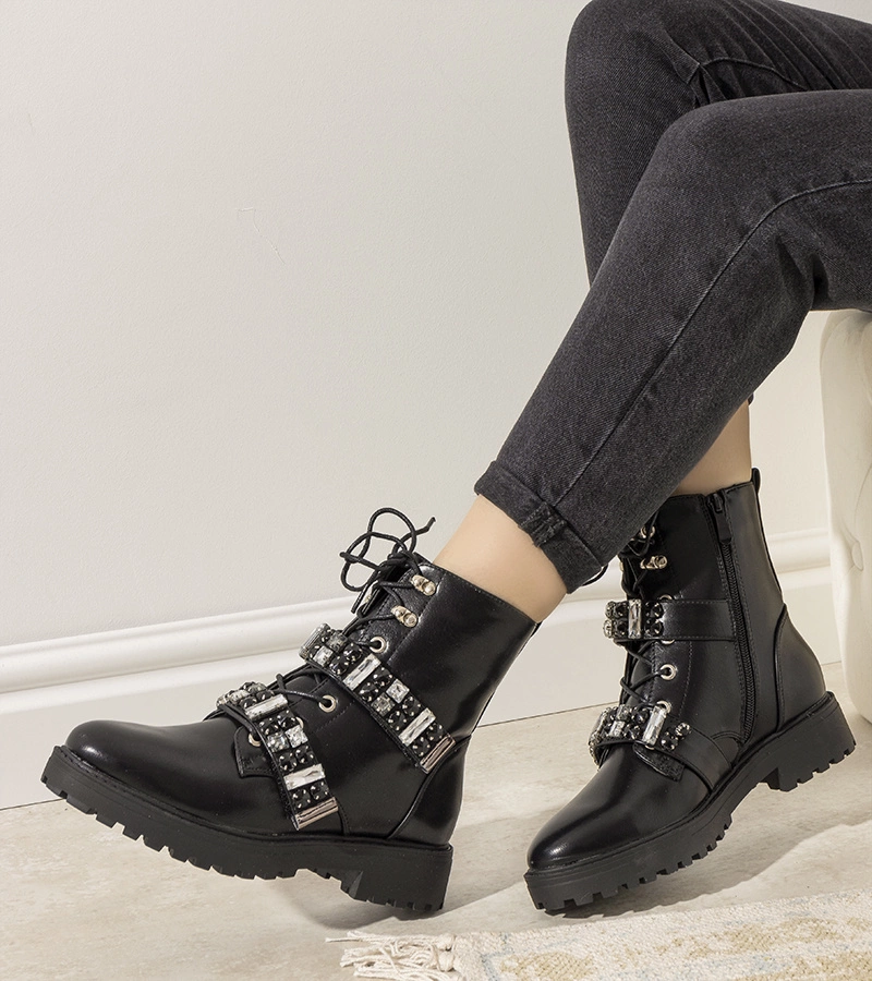 Černá boty s ozdobnými zirkony Ramsey