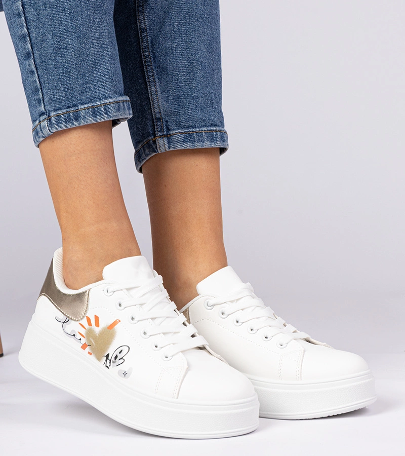 Bílo-zlaté tenisky sportovní dámské Zelinda