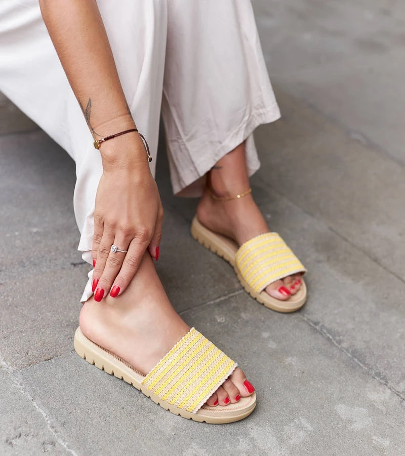 Žluté pletené žabky Capovalle