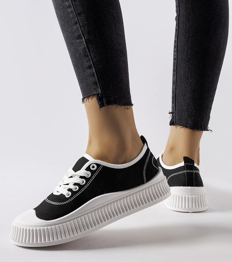 Černé tenisky na platformě Collepepe