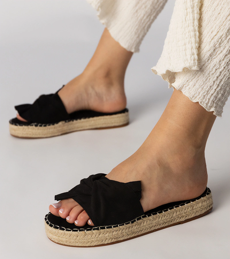 Černé espadrilky s mašlí Luvis