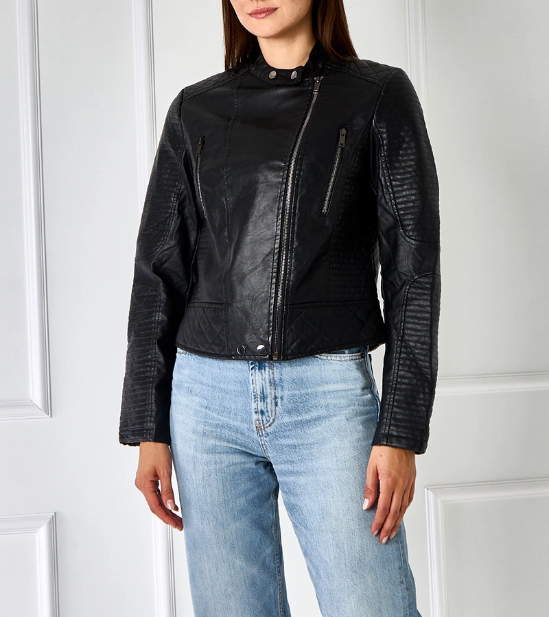 Černá bunda z ekokůže ramones od Chaussée