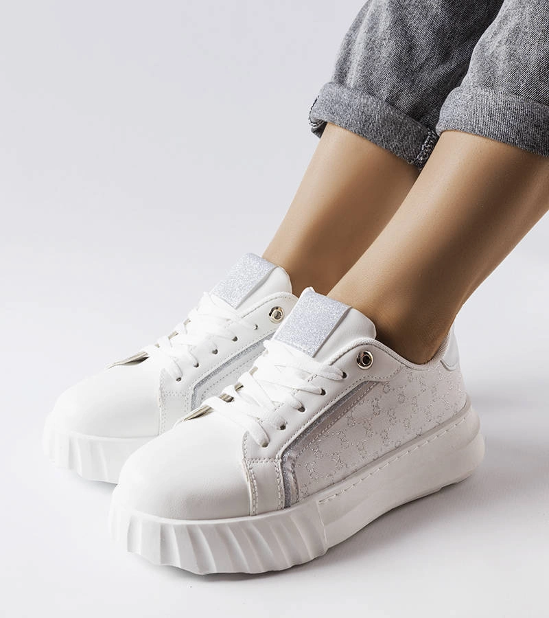 Bílé tenisky na platformě Giuseppe