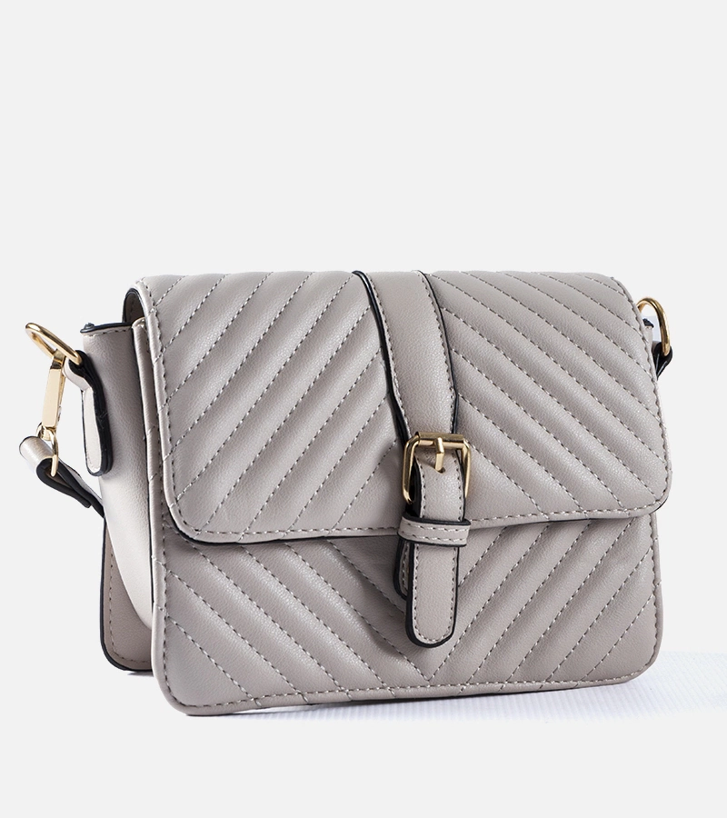 Bežová prošívaná kabelka přes rameno Virgilio