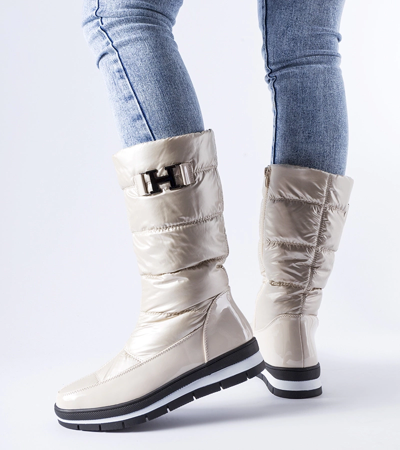 Beige vyztužené vysoké sněhule Settimo