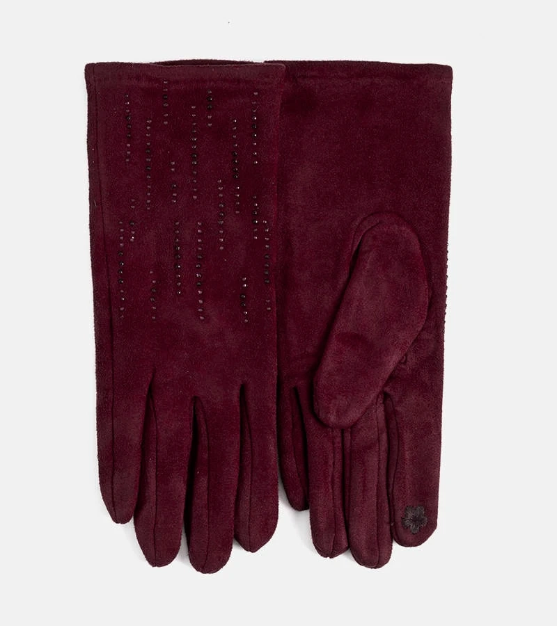 Bordó zateplené rukavice od Annoti / BARVA FOTOGRAFIÍ BUDE ZLEPŠENA