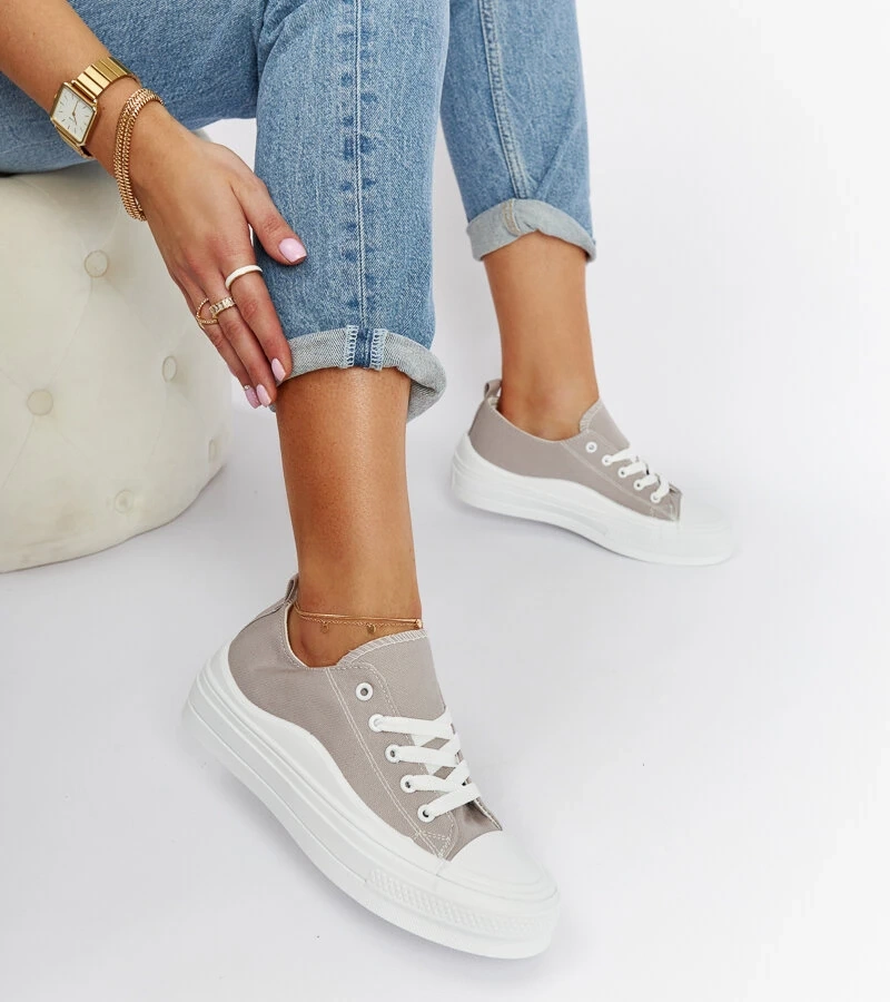 Šedé tenisky na platformě Blais