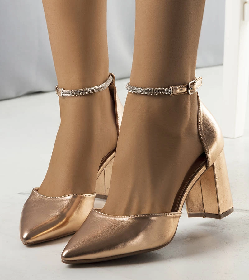 Lodičky Leighton se zirkony v barvě šampaňského