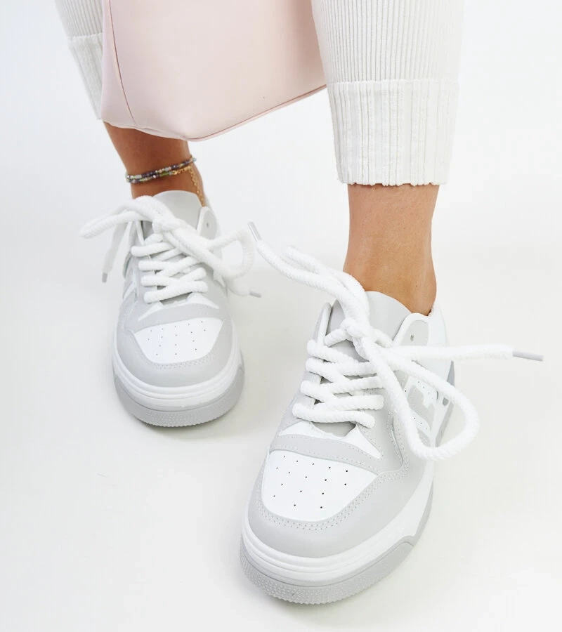 Bílo-šedé tenisky na tlusté podrážce Galit