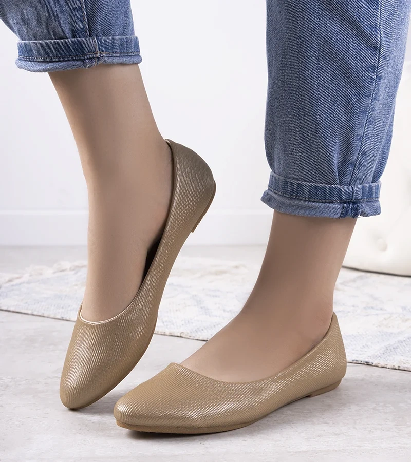 Dámské béžové třpytivé baleríny Julie