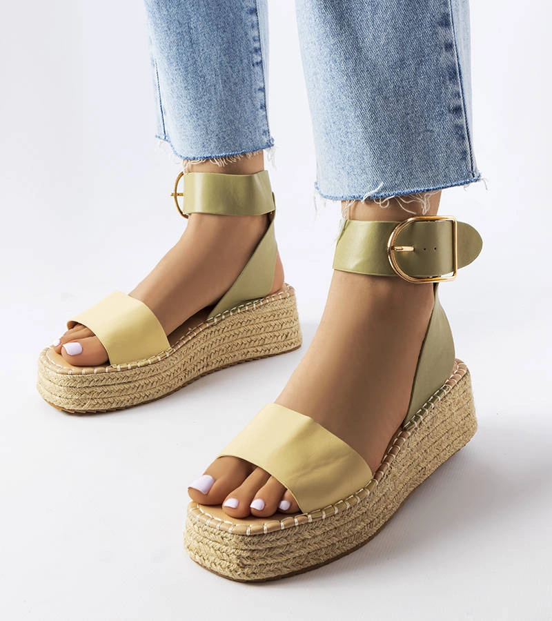 Zelené espadrilky na platformě Whitewater