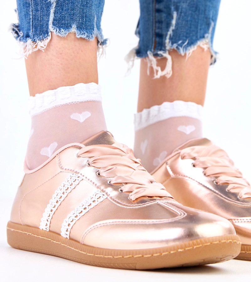 Dámské šampaňské tenisky se saténovými tkaničkami Madres