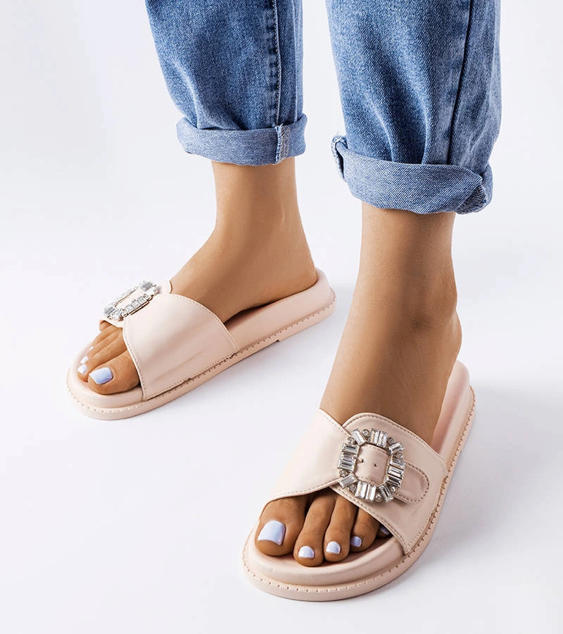 Béžové žabky zdobené zirkony Griegsvei