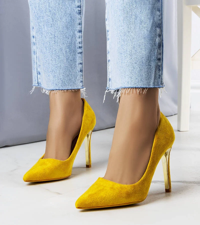 Žluté jehlové podpatky Centi