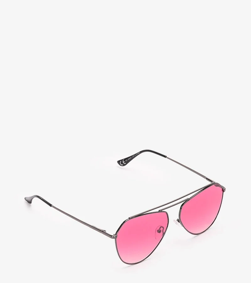 Černo-růžové pilotní sluneční brýle Sirois