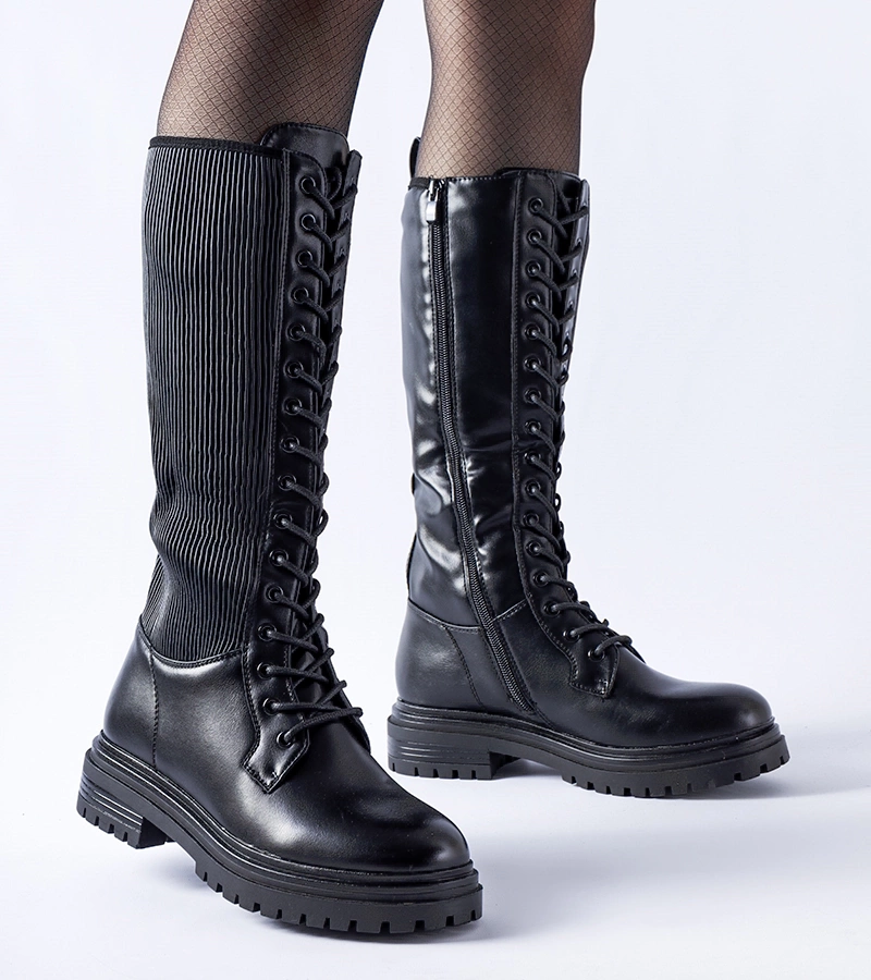 Černé vysoké trapery Nebida 5816 BLACK